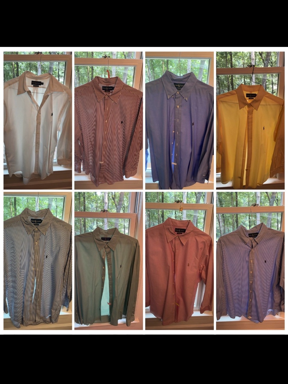 Bundle of 8 Ralph Lauren Long-Sleeve Dress Shirt with Polo Logo